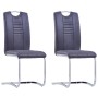Sillas de comedor voladizas 2 uds piel de ante artificial gris de vidaXL, Sillas de comedor - Ref: Foro24-281785, Precio: 142...
