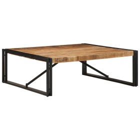 Mesa de centro de madera maciza de mango rugosa 100x100x35 cm en Mesas de centro | Comprar online en Foru.es