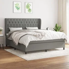 Box spring bed with dark gray fabric mattress 160x200 cm by vidaXL, Beds and slatted bases - Ref: Foro24-3128214, Price: 600,...
