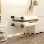 Soporte para maletas con respaldo plateado 56x39x52 cm de vidaXL, Portaequipajes y soportes para maletas - Ref: Foro24-153074...