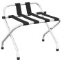Soporte para maletas con respaldo plateado 56x39x52 cm de vidaXL, Portaequipajes y soportes para maletas - Ref: Foro24-153074...
