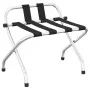 Soporte para maletas con respaldo plateado 56x39x52 cm de vidaXL, Portaequipajes y soportes para maletas - Ref: Foro24-153074...