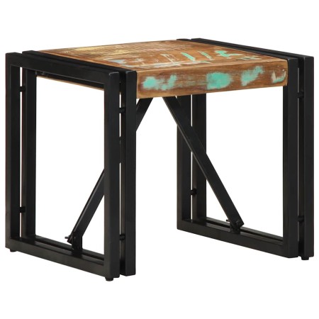 Mesa de centro multicolor 40x40x35 cm madera maciza reciclada en Mesas de centro | Comprar online en Foru.es