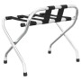 Soporte para maletas con respaldo plateado 56x39x52 cm de vidaXL, Portaequipajes y soportes para maletas - Ref: Foro24-153074...