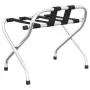 Soporte para maletas con respaldo plateado 56x39x52 cm de vidaXL, Portaequipajes y soportes para maletas - Ref: Foro24-153074...