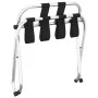 Soporte para maletas con respaldo plateado 56x39x52 cm de vidaXL, Portaequipajes y soportes para maletas - Ref: Foro24-153074...