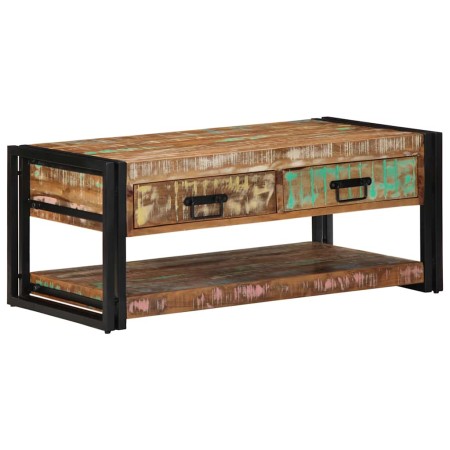 Mesa de centro multicolor 90x50x38 cm madera maciza reciclada en Mesas de centro | Comprar online en Foru.es