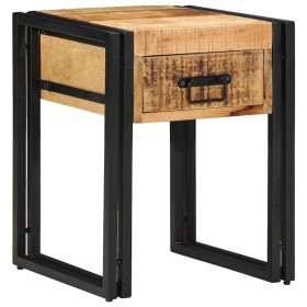 Mesa Auxiliar con cajón 40 x 40 x 50 cm Madera de mango maciza en Mesas auxiliares | Comprar online en Foru.es