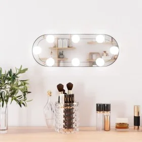 Espejo de pared ovalado con luces LED vidrio 15x40 cm de vidaXL, Espejos - Ref: Foro24-3189158, Precio: 26,70 €, Descuento: %