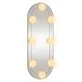 Espejo de pared ovalado con luces LED vidrio 15x40 cm de vidaXL, Espejos - Ref: Foro24-3189158, Precio: 26,70 €, Descuento: %