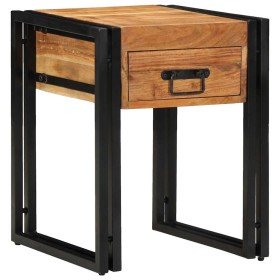 Mesa Auxiliar con cajón 40 x 40 x 50 cm Madera de Acacia Sólida en Mesas auxiliares | Comprar online en Foru.es