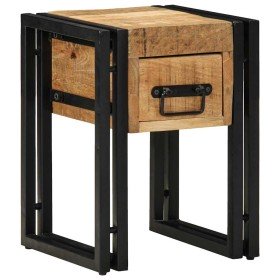 Mesa Auxiliar con cajón 30 x 30 x 40 cm Madera de mango maciza en Mesas auxiliares | Comprar online en Foru.es