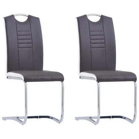 Sillas de comedor voladizas 2 unidades cuero sintético gris de vidaXL, Sillas de comedor - Ref: Foro24-281773, Precio: 153,20...