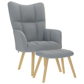 Sillón de relax con taburete tela gris claro en Sillones | Comprar online en Foru.es