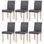 Conjunto de comedor 7 piezas de roble y cuero artificial negro de vidaXL, muebles para cocinas y comedores - Ref: Foro24-2435...