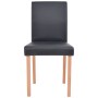 Conjunto de comedor 7 piezas de roble y cuero artificial negro de vidaXL, muebles para cocinas y comedores - Ref: Foro24-2435...