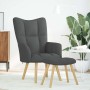 Sillón de relax con taburete tela gris oscuro en Sillones | Comprar online en Foru.es