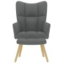 Sillón de relax con taburete tela gris oscuro en Sillones | Comprar online en Foru.es
