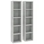 Estantería de CD 2 uds gris hormigón contrachapada 21x16x93,5cm de vidaXL, Almacenamiento para CD y DVD - Ref: Foro24-802700,...