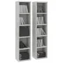 Estantería de CD 2 uds gris hormigón contrachapada 21x16x93,5cm de vidaXL, Almacenamiento para CD y DVD - Ref: Foro24-802700,...