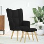 Sillón de relax con taburete tela negro en Sillones | Comprar online en Foru.es