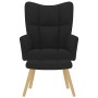 Sillón de relax con taburete tela negro en Sillones | Comprar online en Foru.es