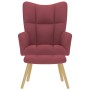 Sillón de relax con taburete tela rojo tinto en Sillones | Comprar online en Foru.es