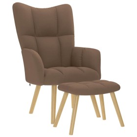 Sillón de relax con taburete tela marrón en Sillones | Comprar online en Foru.es