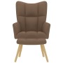Sillón de relax con taburete tela marrón en Sillones | Comprar online en Foru.es
