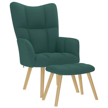 Sillón de relax con taburete tela verde oscuro en Sillones | Comprar online en Foru.es