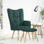 Sillón de relax con taburete tela verde oscuro en Sillones | Comprar online en Foru.es