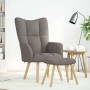 Sillón de relax con taburete de tela gris taupé en Sillones | Comprar online en Foru.es