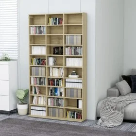 Plywood CD cabinet Sonoma 102x16x177.5 cm by vidaXL, CD and DVD storage - Ref: Foro24-801781, Price: 100,33 €, Discount: %