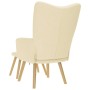 Sillón de relax con taburete tela color crema en Sillones | Comprar online en Foru.es