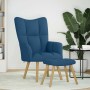 Sillón de relax con taburete tela azul en Sillones | Comprar online en Foru.es