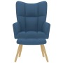 Sillón de relax con taburete tela azul en Sillones | Comprar online en Foru.es