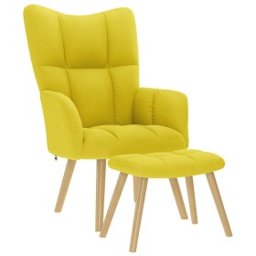 Sillón de relax con taburete tela amarillo clara en Sillones | Comprar online en Foru.es