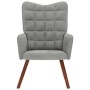 Silla de relajación de terciopelo gris claro en Sillones | Comprar online en Foru.es