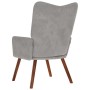 Silla de relajación de terciopelo gris claro en Sillones | Comprar online en Foru.es