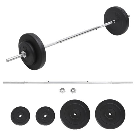 Juego de barra con pesas 30 kg de vidaXL, Peso libre - Ref: Foro24-93585, Precio: 115,94 €, Descuento: %