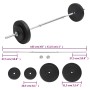 Juego de barra con pesas 30 kg de vidaXL, Peso libre - Ref: Foro24-93585, Precio: 115,94 €, Descuento: %