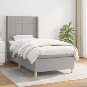 Cama box spring con colchón tela gris claro 90x200 cm de vidaXL, Camas y somieres - Ref: Foro24-3131961, Precio: 348,27 €, De...