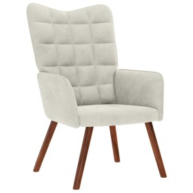 Sillón de relax de terciopelo crema en Sillones | Comprar online en Foru.es