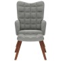 Sillón relajante con taburete de terciopelo gris claro en Sillones | Comprar online en Foru.es