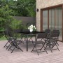 Juego de comedor de jardín 9 piezas acero de vidaXL, Conjuntos de jardín - Ref: Foro24-3073515, Precio: 520,06 €, Descuento: %