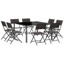 Juego de comedor de jardín 9 piezas acero de vidaXL, Conjuntos de jardín - Ref: Foro24-3073515, Precio: 520,06 €, Descuento: %