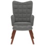 Sillón relajante con taburete de terciopelo gris oscuro en Sillones | Comprar online en Foru.es
