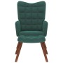 Sillón relajante con taburete de terciopelo verde oscuro en Sillones | Comprar online en Foru.es