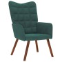 Sillón relajante con taburete de terciopelo verde oscuro en Sillones | Comprar online en Foru.es