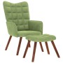 Sillón de relax con reposapiés terciopelo verde claro en Sillones | Comprar online en Foru.es